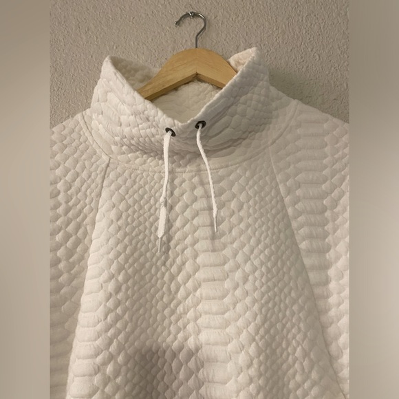 White Boxy Ribbed Sweatshirt - Picture 3 of 5